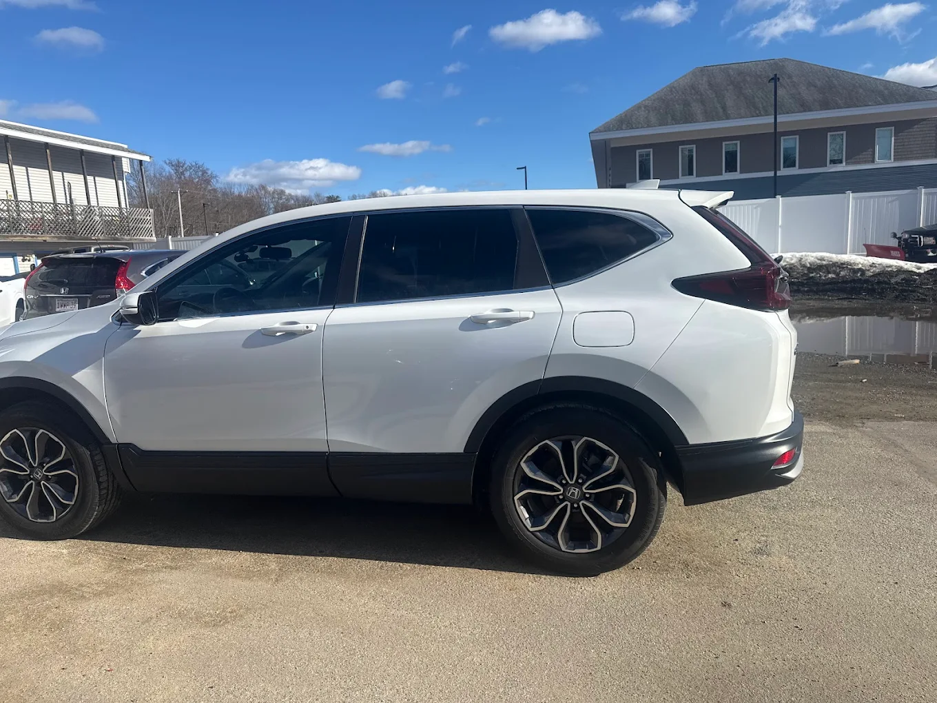 After photo of Honda CR-V rear quarter panel collision repair with paint matching in Haverhill MA