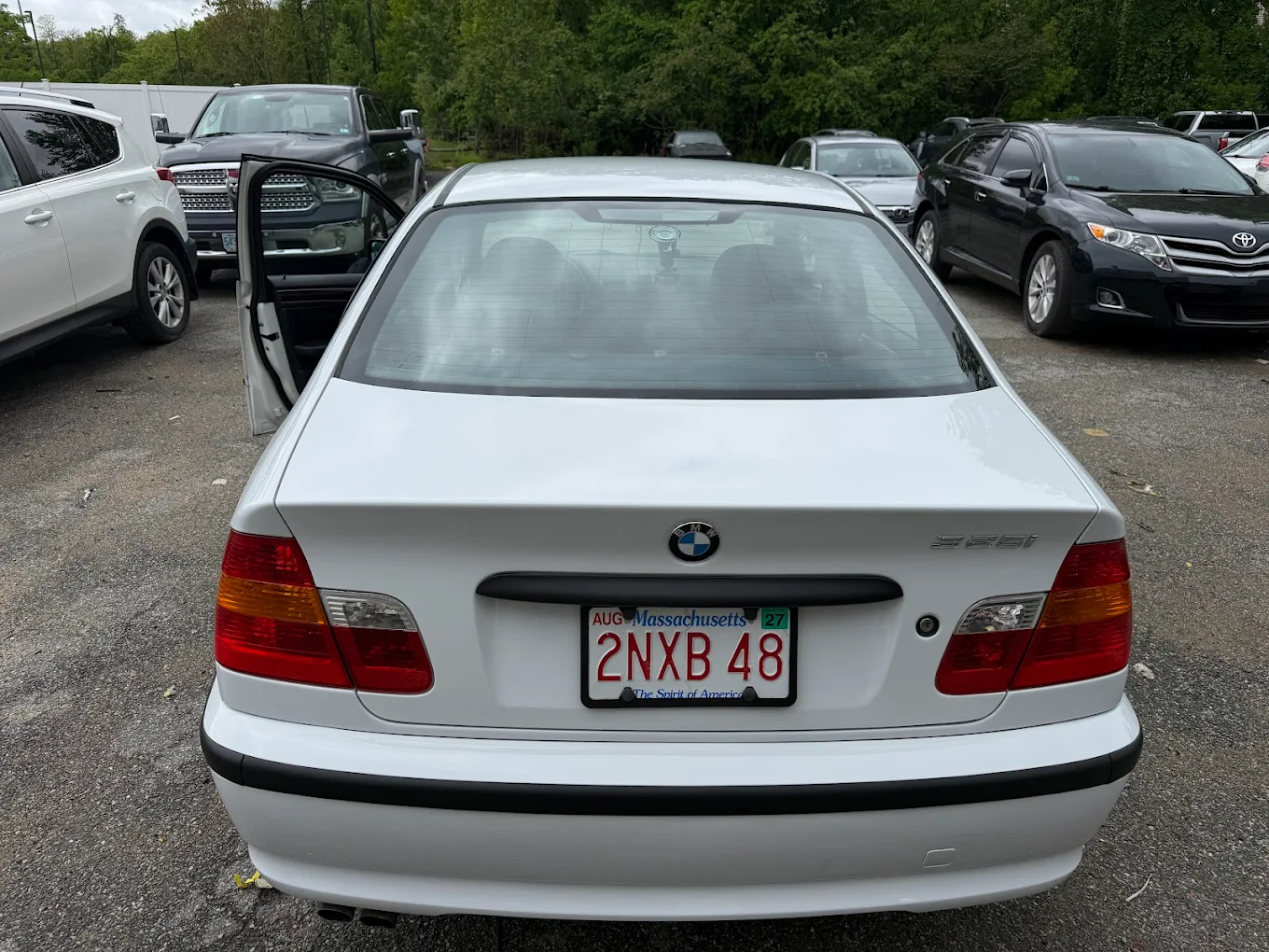 After photo of BMW 325i rear bumper repair and refinishing by R&K Auto Body in Haverhill MA