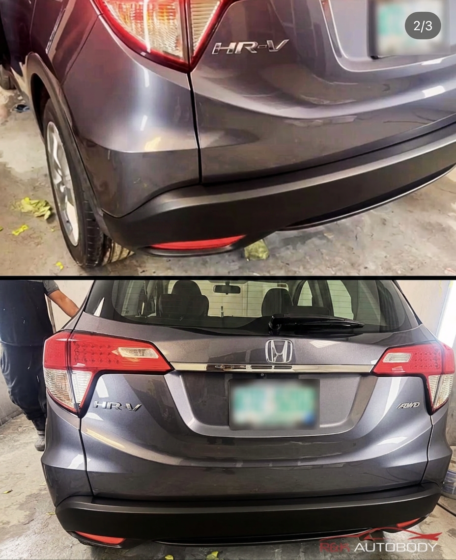 After photo of Honda HR-V rear collision repair and paint matching in Haverhill MA