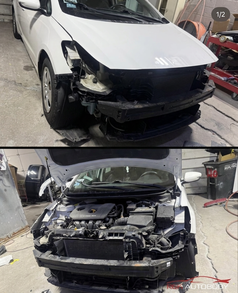 Before photo of Kia Forte front-end damage at R&K Auto Body in Haverhill MA