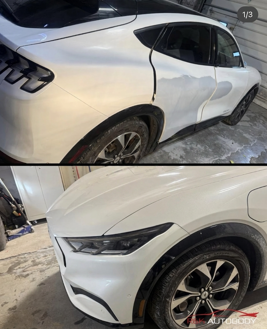 Before photo of Ford Mustang Mach-E body damage at R&K Auto Body in Haverhill MA
