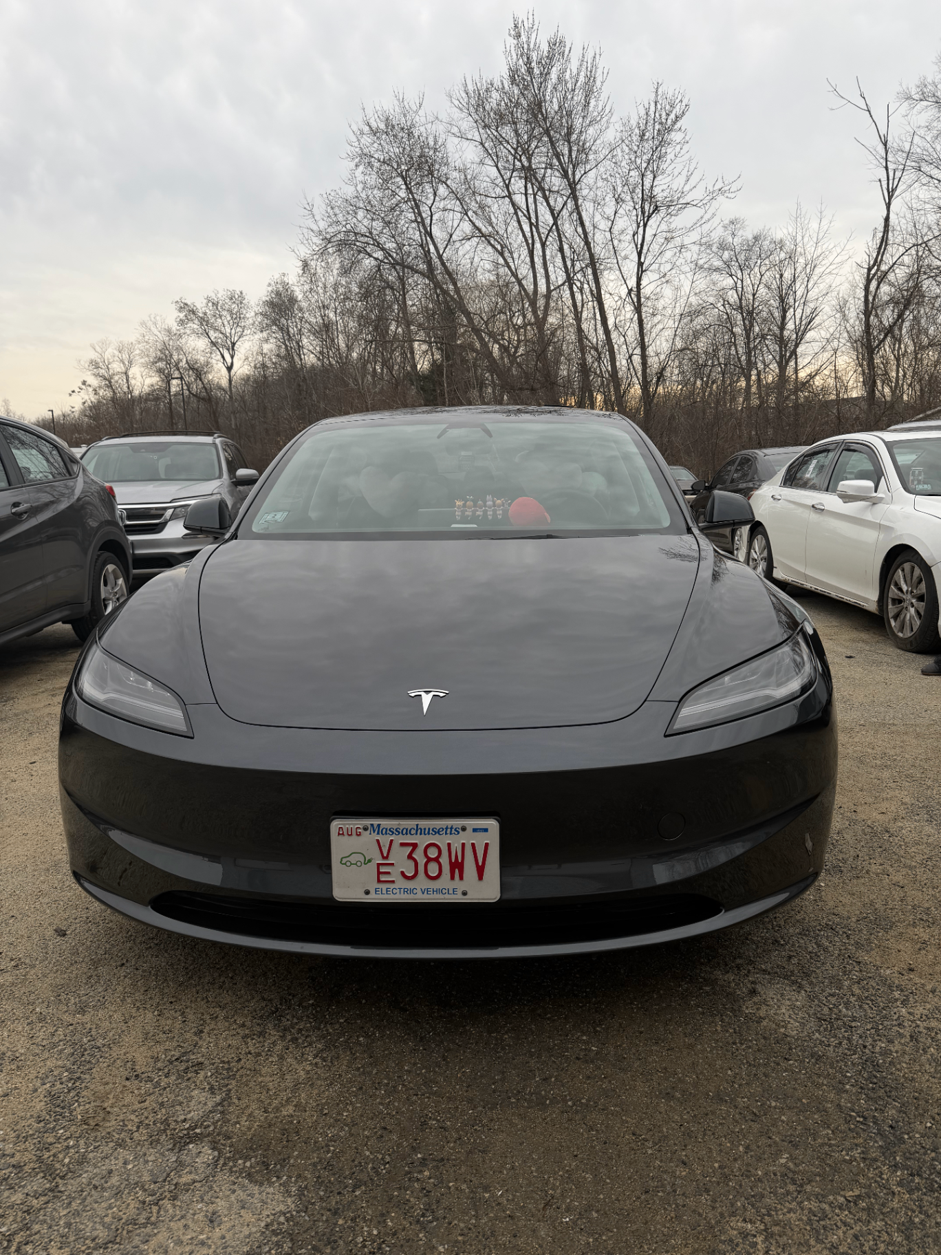 After photo of Tesla Model 3 front bumper repair and refinishing by R&K Auto Body, a registered Tesla partner in Haverhill MA