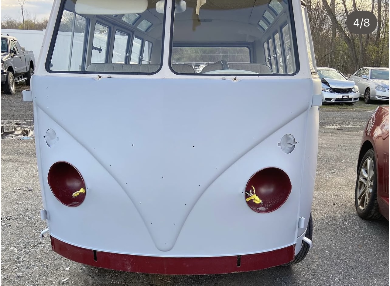 Before photo of classic Volkswagen Bus needing restoration at R&K Auto Body in Haverhill MA